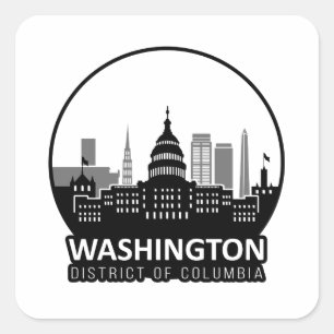 Sticker Carré Skyline Washington DC
