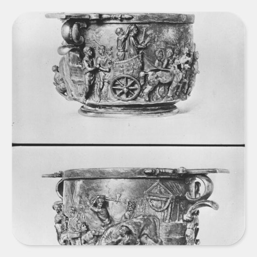 Sticker Carré Skyphos représentant la procession consulaire (Devant)