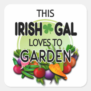 Sticker Carré Slainte Ce Gal Irlandais Aime À Jardin Végétable