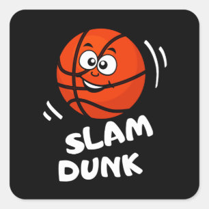 Sticker Carré Slam Dunk Funny Basketball Enfants Sport