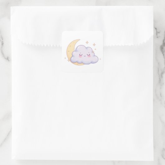 Sticker Carré Sleepy Cloud – Dreamy Kawaii Magic (Sac)