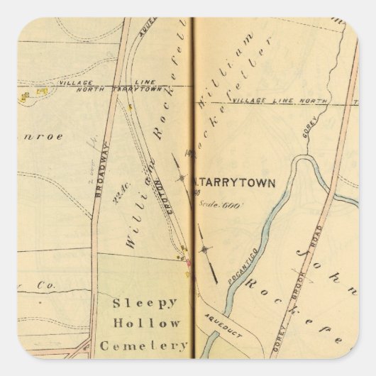 Sticker Carré Sleepy Hollow, New York (Devant)