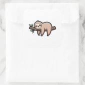 Sticker Carré Sleepy Sloth – Cute Kawaii Illustration (Sac)