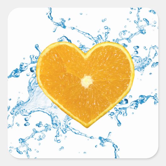 Sticker Carré Slice of Heart-Shaped Orange (Devant)