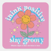 Sticker Carré Slogan Super pour un séjour positif (Devant)