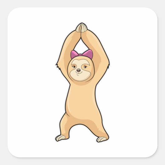 Sticker Carré Sloth at Fitness (Devant)