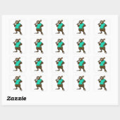 Sticker Carré Sloth au baseball avec batte de baseball (Feuille)