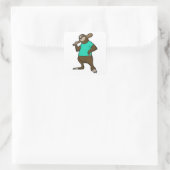 Sticker Carré Sloth au baseball avec batte de baseball (Sac)