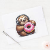 Sticker Carré Sloth & Donut Chill Mode (Enveloppe)