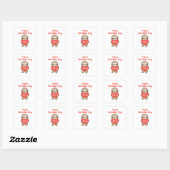 Sticker Carré Sloth For Valentine's Day Cute Animals With Hearts (Feuille)