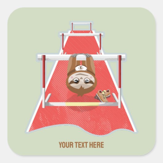 Sticker Carré Sloth Hurdles course atheletics (Devant)
