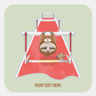 Sticker Carré Sloth Hurdles course atheletics