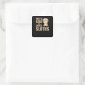Sticker Carré Sloth - Juste Une Fille Qui Aime Les Fentes (Sac)