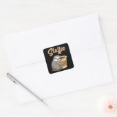 Sticker Carré Sloth Lazy Sloths Sloffee Sleeping Funny Idée cade (Enveloppe)