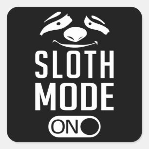 Sticker Carré Sloth Lazy Slots Animal Dormir Drôle Idée cadeau