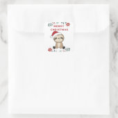 Sticker Carré Sloth Noël Neige Hiver Animaux Fentes (Sac)