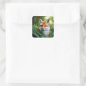 Sticker Carré "Sly : Le renard dans l'ombre" (Sac)