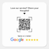 Sticker Carré Small Business Promotional Google Review QR Code (Devant)