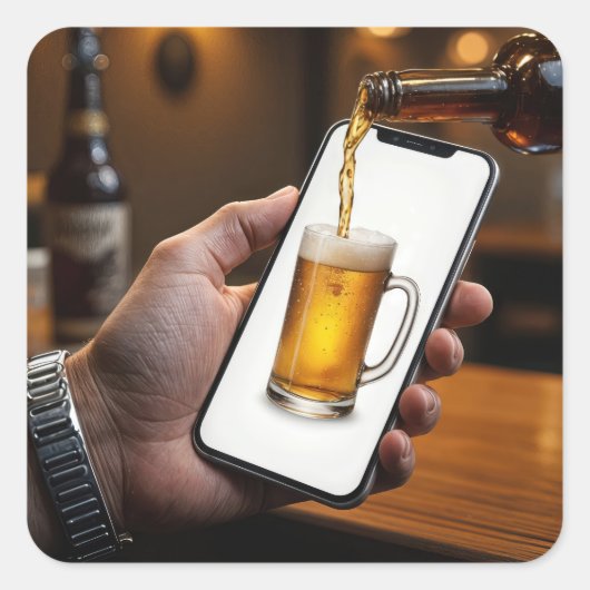 Sticker Carré Smartphone Beer Mug (Devant)