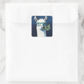 Sticker Carré Smarty Llama Chic (Sac)