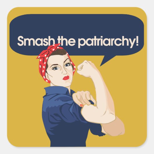 Sticker Carré Smash le féministe patriarcal dire (Devant)
