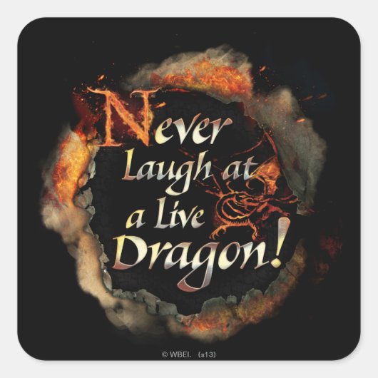 Sticker Carré SMAUG™ - Graphique de logo pour ne jamais rire (Devant)