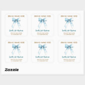 Sticker Carré Smells Like Christmas | Blue Bow Candle Labels (Feuille)