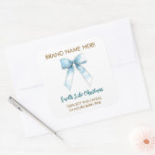 Sticker Carré Smells Like Christmas | Blue Bow Candle Labels (Enveloppe)