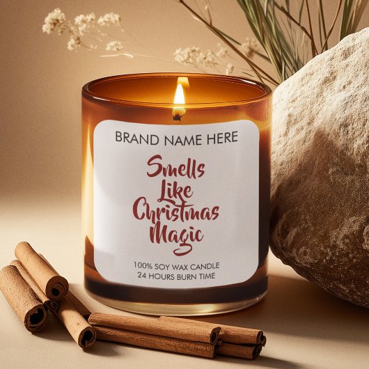 Sticker Carré Smells Like Christmas Magic Candle Labels