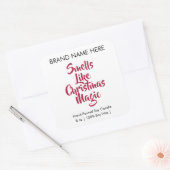 Sticker Carré Smells Like Christmas Magic | Modern Candle Labels (Enveloppe)