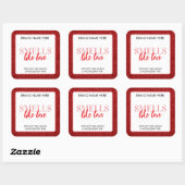 Sticker Carré Smells Like Love Valentine Glitter Candle Label  (Feuille)