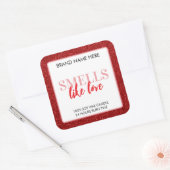 Sticker Carré Smells Like Love Valentine Glitter Candle Label  (Enveloppe)