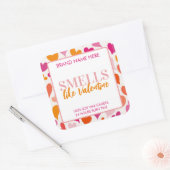 Sticker Carré Smells Like Valentine Pink Candle Label  (Enveloppe)