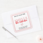 Sticker Carré Smells Like Valentine Pink Candle Label  (Enveloppe)