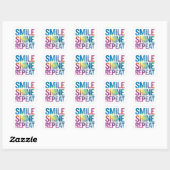 Sticker Carré Smile brillant répéter (Feuille)