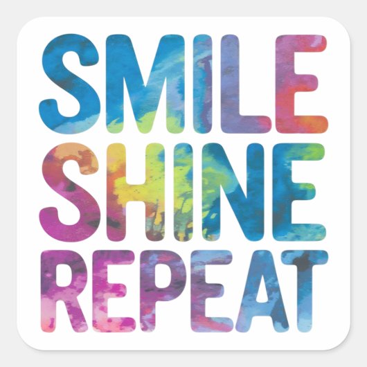 Sticker Carré Smile brillant répéter (Devant)