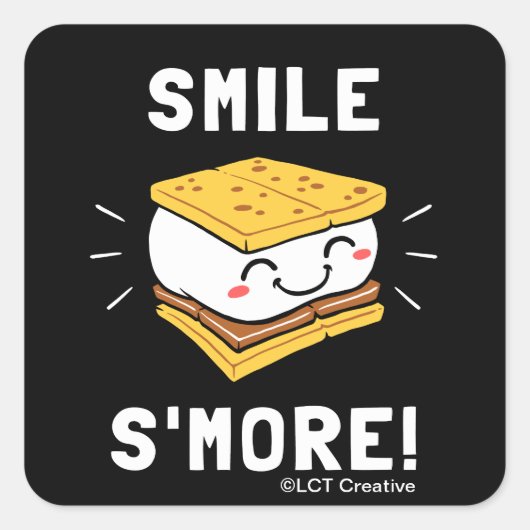Sticker Carré Smile S'more (Devant)