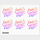 Sticker Carré Smile Sparkle brillant multicolore Motivationnel (Feuille)
