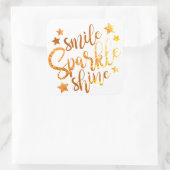 Sticker Carré Smile Sparkle Shine White Gold Parties scintillant (Sac)