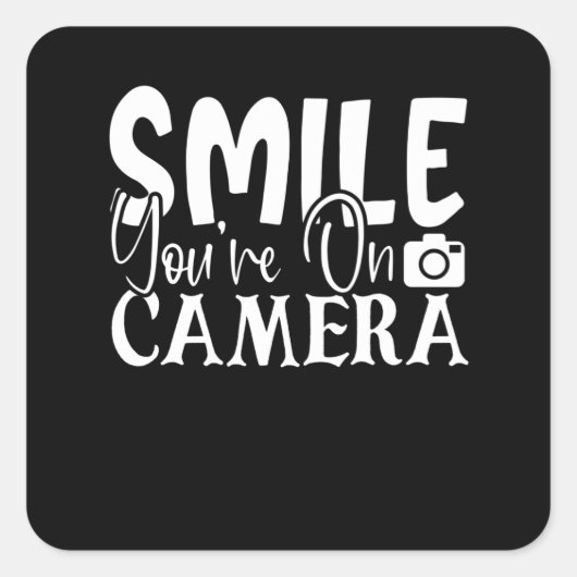 Sticker Carré Smile You On Camera (Devant)