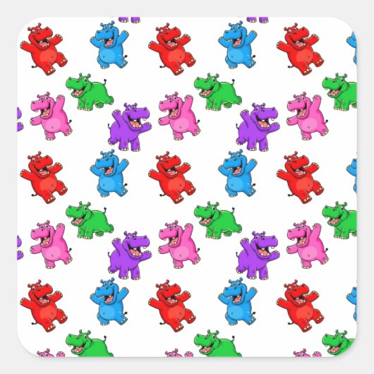 Sticker Carré Smiling Hippo Collection (Devant)