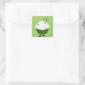 Sticker Carré Smiling St. Patrick's day cupcake (Sac)