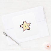 Sticker Carré Smiling Star – Cute Kawaii Illustration (Enveloppe)