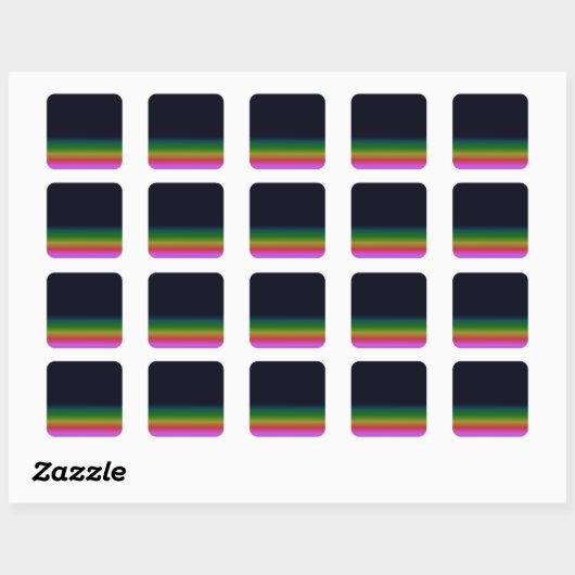 Sticker Carré Smooth Black Rainbow Background Gradient (Feuille)