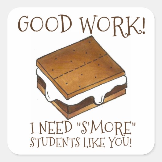 Sticker Carré S'more Étudiants Professeur Récompense Campfire Sm (Devant)