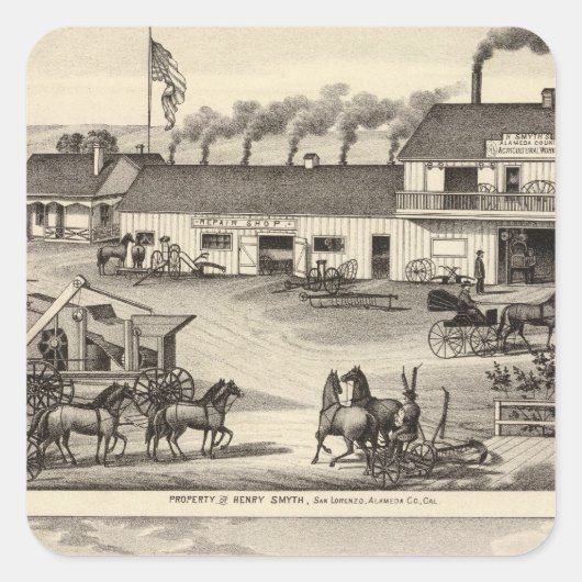 Sticker Carré Smyth, propriétés Adams (Devant)