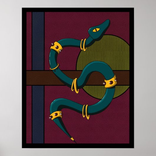 Sticker Carré Snake Poster (Voorkant)