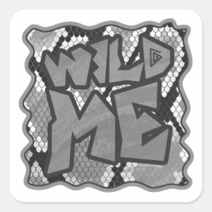 Sticker Carré Snake Yellow et Gold Print