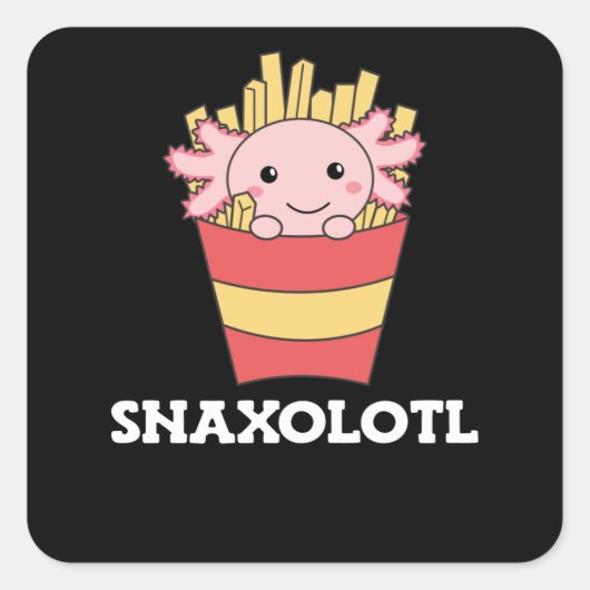 Sticker Carré Snaxolotl Axolotl Lover Mignons Animaux Fries (Devant)