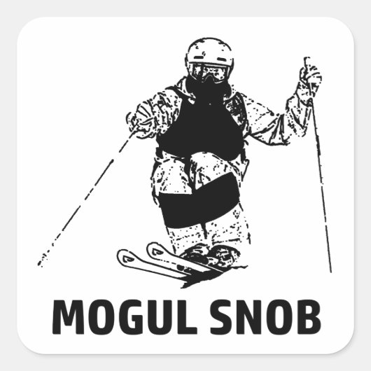 Sticker Carré Snob De Ski De Mogul (Devant)